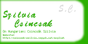 szilvia csincsak business card